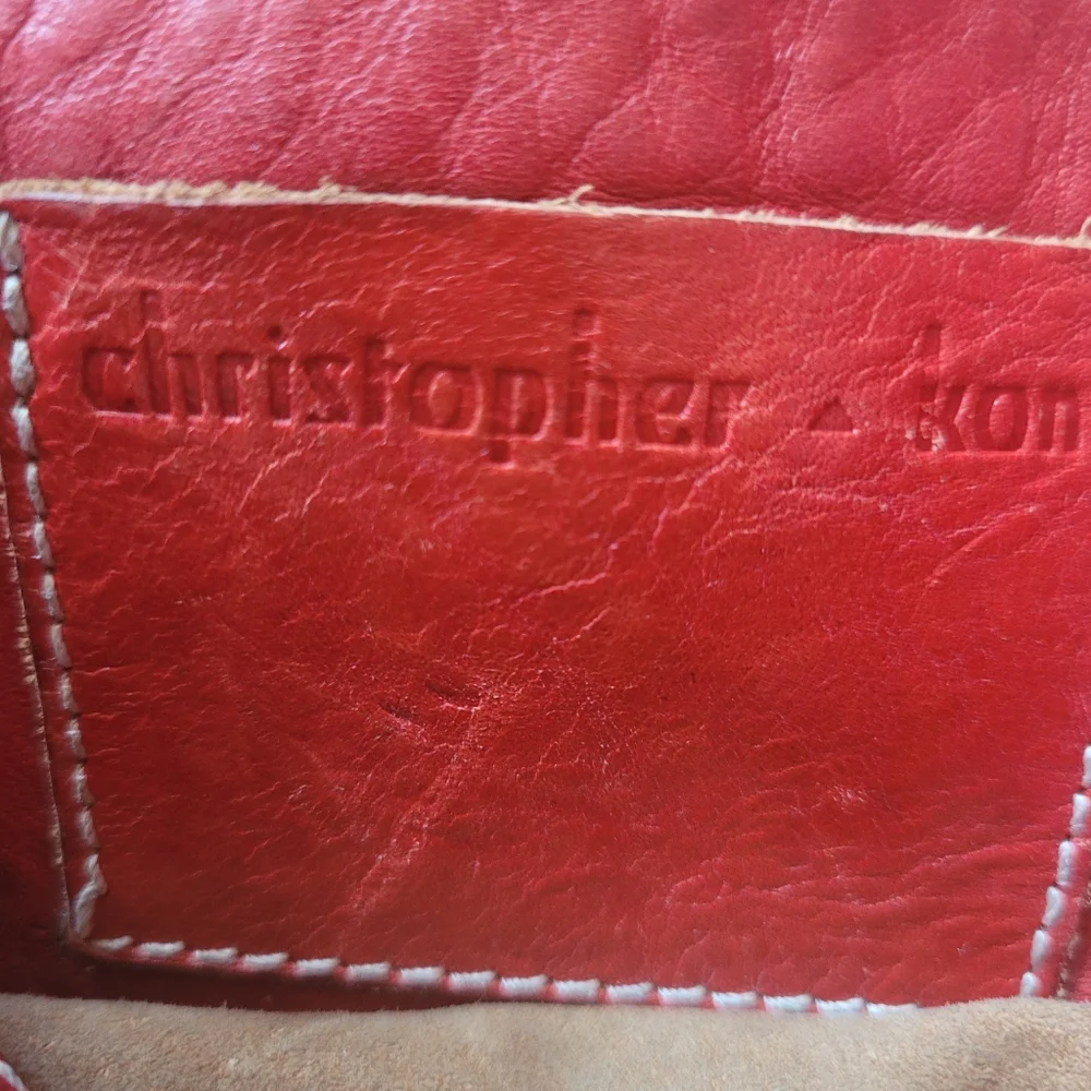 Christopher Kon Red Leather Shoulder Crossbody Bag - Picture 4 of 5